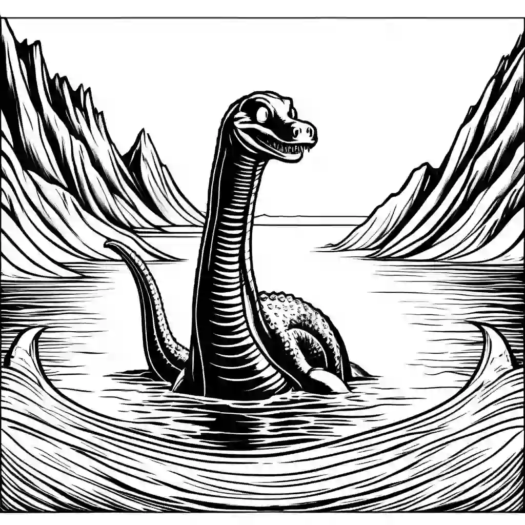 Loch Ness Monster coloring pages
